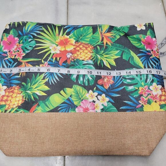 Tropic Pattern Canvas  Summer Beach Bag Travel Bag For Vacation - Picture 4 of 11